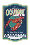 Ogunquit, Maine - Lobster Vintage Sign - Contour