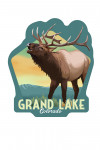 Grand Lake, Colorado - Lithograph - Elk - Contour