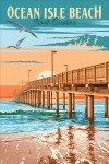 Ocean Isle Beach, North Carolina - Painterly - Pier