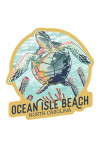 Ocean Isle Beach, North Carolina - Graphic Pastel - Sea Turtle - Contour