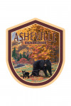 Asheville, North Carolina - Painterly - Bear Family & Fall Colors - Contour