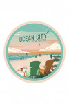 Ocean City, New Jersey - Painterly - Bottle This Moment - Beach Chairs - Contour