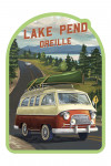 Lake Pend Oreille, Idaho - Camper Van & Lake - Contour