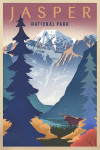 Jasper National Park, Canada - Lithograph - Mountain Scene