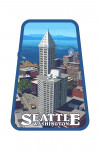Seattle, Washington - Smith Tower & Elliott Bay - Contour