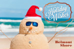 Long Beach, California - Photography - Warmest Wishes Sentiment - Belmont Shore - Snowman on Beach