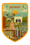 Detroit, Michigan - Geometric - Contour