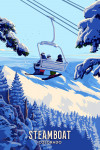 Steamboat Springs, Colorado - Painterly - Ski Lift Above The Trees
