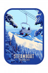 Steamboat Springs, Colorado - Painterly - Ski Lift Above The Trees - Contour