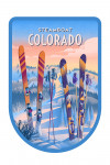 Steamboat Springs, Colorado - Ski / Snow / Winter Series - Prepare for Takeoff - Skis In Snowbank - Contour