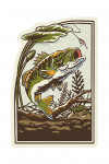 Vintage Linework - Bass Fishing - Contour