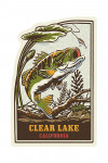 Clear Lake, California - Vintage Linework - Bass Fishing - Contour