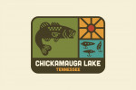 Chickamauga Lake, Tennessee - Simple Vector - Bass Fishing