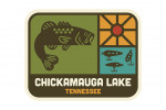 Chickamauga Lake, Tennessee - Simple Vector - Bass Fishing - Contour