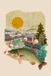 Retro Collage - Bass Fishing