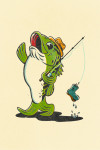 Vintage Mascot - Bass Fishing