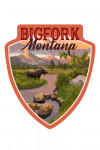 Bigfork, Montana - Painterly - Moose & Mountain at Sunset - Contour