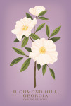 Richmond Hill, Georgia - Vintage Flora - State Series - Cherokee Rose