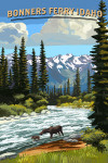 Bonners Ferry, Idaho  - Moose on River Bed