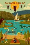 Salmon Arm, British Columbia - Geometric - Lake Life