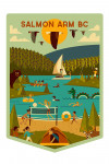 Salmon Arm, British Columbia - Geometric - Lake Life - Contour