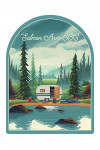 Salmon Arm, British Columbia - Outdoor Activity - Camper in Evergreens - Contour