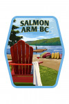 Salmon Arm, British Columbia - Painterly - Lake & Adirondack Chair - Contour