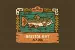 Bristol Bay, Alaska - Boho Colorblock - Trout Fishing