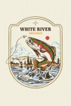 White River, Arkansas - Vintage Linework - Trout Fishing