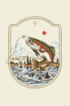 Vintage Linework - Trout Fishing