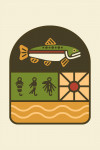 Simple Vector - Trout Fishing