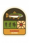 Durango, Colorado - Simple Vector - Trout Fishing - Contour