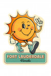 Fort Lauderdale, Florida - Vintage Mascot - Upbeat Sunshine - Contour