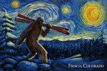Frisco, Colorado - Starry Night - Winter Bigfoot with Skis