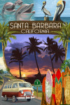 Santa Barbara, California - Montage - Camper Van
