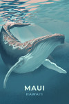 Maui, Hawai'i - Lithograph - Humpback Whale