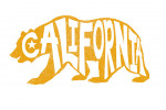 California - Typography - Bear Outline
