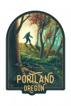 Portland, Oregon - Get Outside Series - Wanderer - I Believe - Bigfoot in Forest - Contour