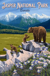Jasper National Park - Painterly - Bear & Cubs