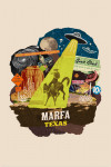 Marfa, Texas - Retro Print Collage - Alien