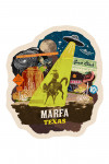 Marfa, Texas - Retro Print Collage - Alien - Contour