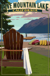 Sonora, California - Painterly - Adirondack Chairs and Pine - Pine Mountain Lake
