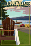 Sonora, California - Painterly - Adirondack Chairs and Pine - Pine Mountain Lake