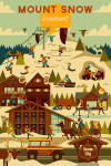 Mount Snow, Vermont - Geometric - Ski Resort