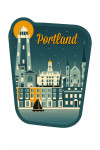 Portland, Maine - Retro Skyline Classic Series - Contour