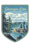 Kelowna, British Columbia - Lithograph - Okanagan Lake - Contour