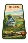 Petaluma, California - Lithograph - Farm Life - Contour