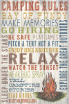 Hopewell Cape, New Brunswick - Camping Rules - Rustic Typography - Bay of Fundy