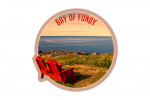 Hopewell Cape, New Brunswick - Photography - Red Chairs on Cliff - Bay of Fundy - Contour