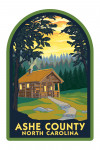 Ashe County, North Carolina - Cabin Scene - Contour